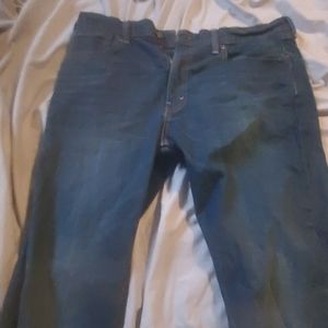 Plain blue denim jeans